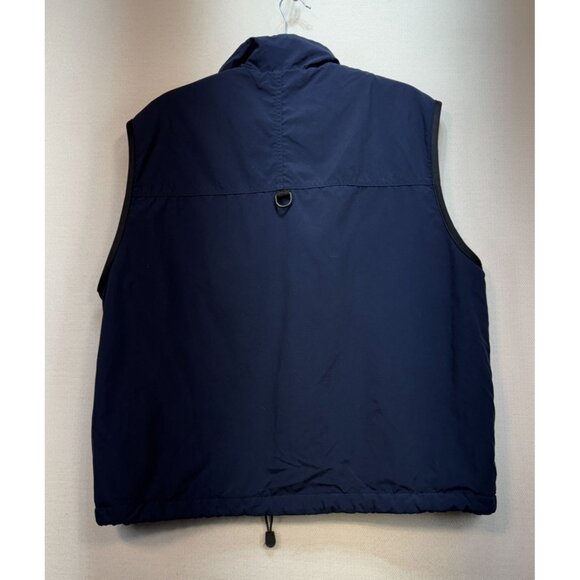Eddie Bauer Mens Warm Windproof Vest Jacket Sze L Navy Blue Fleece Lined Pockets - Picture 7 of 9